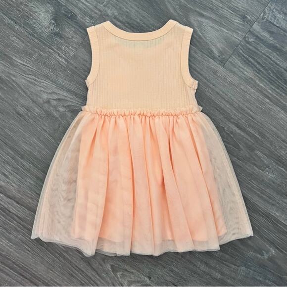Wonder Nation Peach Tulle Tank Dress Toddler Girls 2T Sleeveless Summer Playwear - Picture 3 of 7